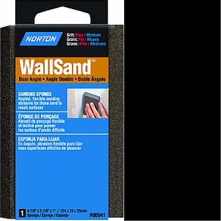 NORTON CO Norton 941 4.88 x 2.88 x 1 in. Fine & Medium Dual Angle Wallsand Sponge 76607009418